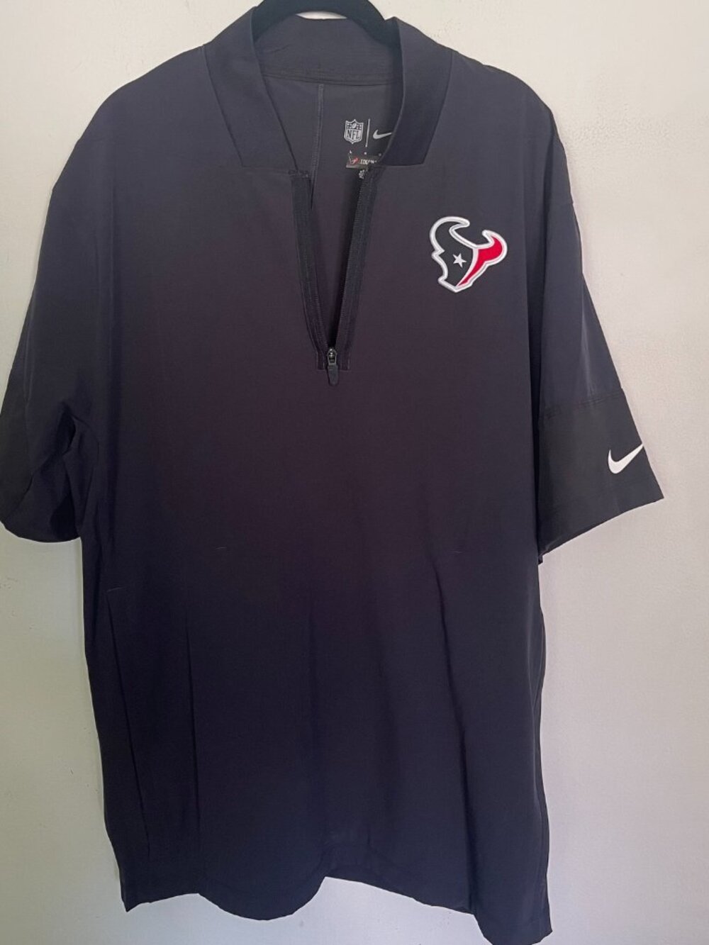 Houston Texans 1/4 Zip Wind Shirt Mens Large Nike Sideline Coaches Edgerly X
